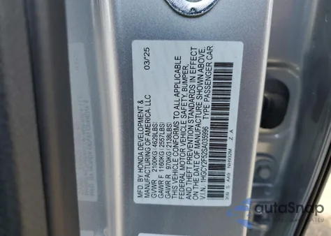 2025 Honda Accord Hybrid Sport z USA, uszkodzony, nr VIN 1HGCY2F52SA035996